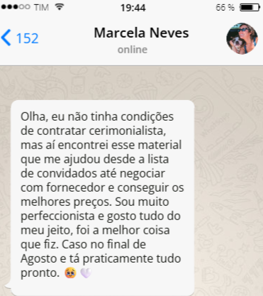 Depoimento de noiva real 1