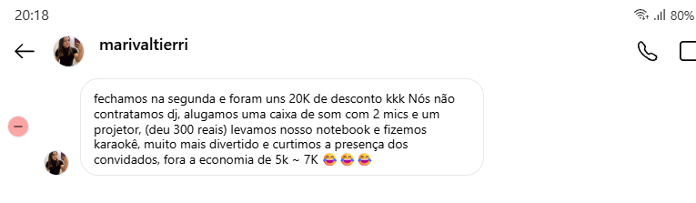 Depoimento de noiva real 3