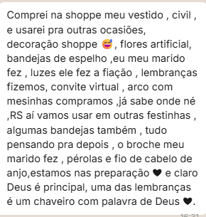Depoimento de noiva real 4