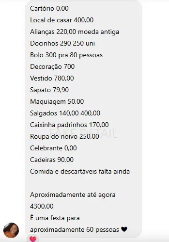 Depoimento de noiva real 6